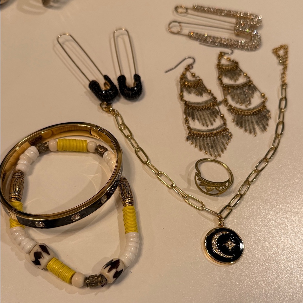 Gold and Black Jewelry Set